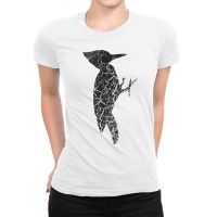 Woodpecker Distressed Print   Vintage Woodpecker T Shirt Ladies Fitted T-shirt | Artistshot