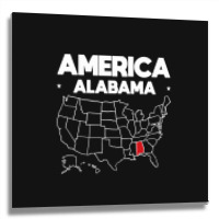 Usa Alabama, Usa Alabama Vintage, Usa Alabama Art, Usa Alabama Paintin Metal Print Square | Artistshot