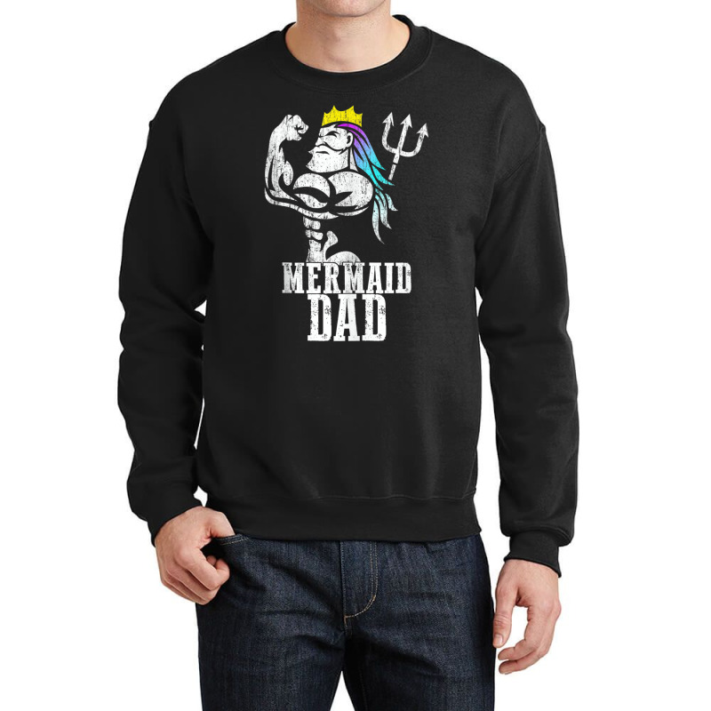 Mermaid Dad Pose Trident Merdad New Mer Dad Brother Daughter Tank Top Crewneck Sweatshirt | Artistshot