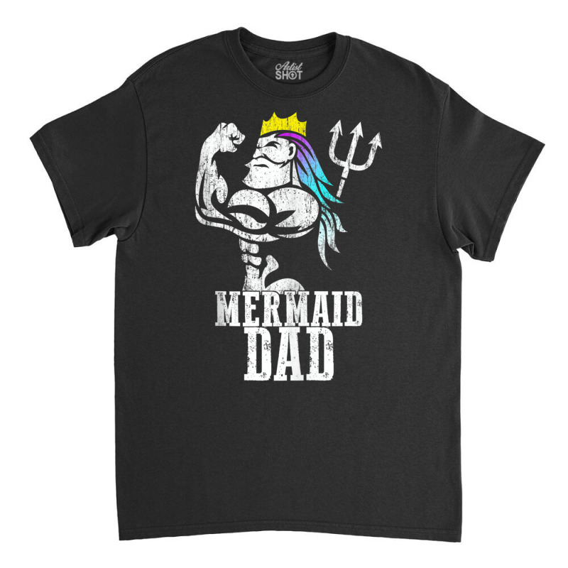 Mermaid Dad Pose Trident Merdad New Mer Dad Brother Daughter Tank Top Classic T-shirt | Artistshot