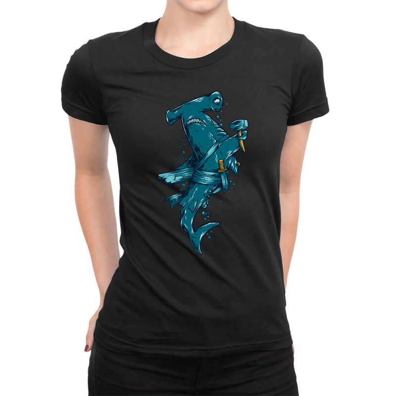 Hammerhead Shark, Hammerhead Shark Vintage, Hammerhead Shark Art, Hamm Ladies Fitted T-Shirt by SHUTREI55 | Artistshot