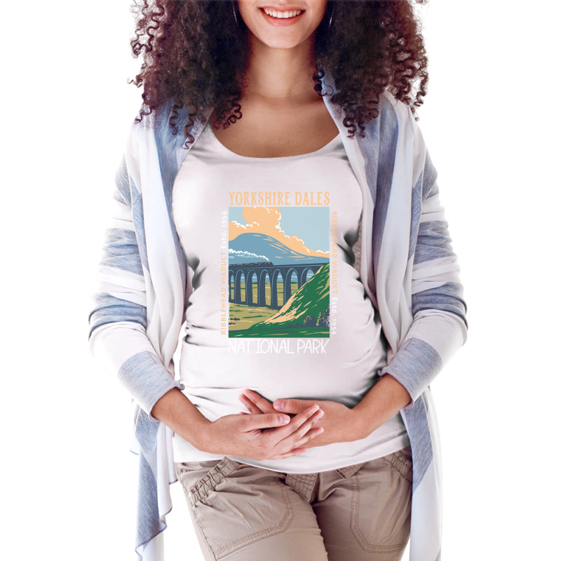 Yorkshire Dales National Park England Distressed Vintage Long Sleeve T Maternity Scoop Neck T-shirt by nuzhetanopo | Artistshot