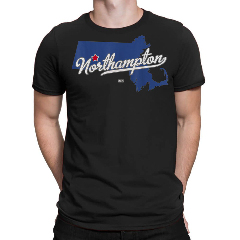 Northampton Massachusetts Ma Map T-shirt | Artistshot