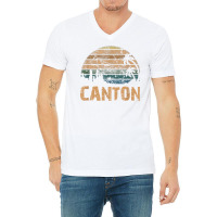 Canton Vintage Sunset Distressed Funny T Shirt V-neck Tee | Artistshot