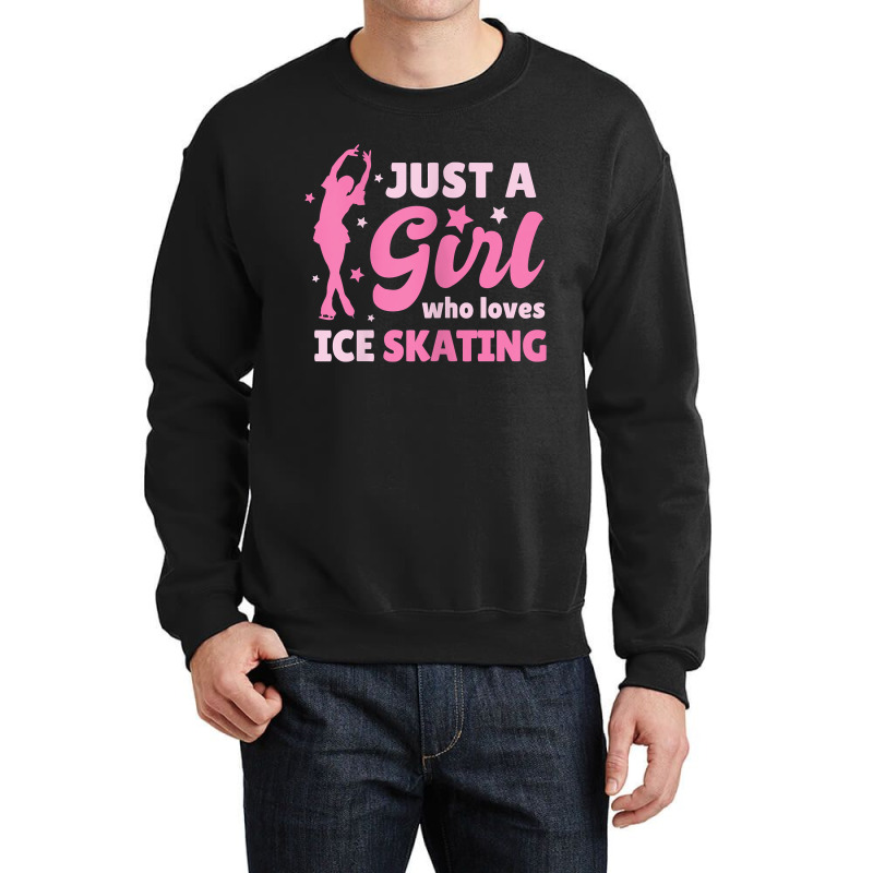 Just A Girl Who Loves Ice Skating Dance Funny Vintage Sports Crewneck Sweatshirt by JoolsShamel | Artistshot