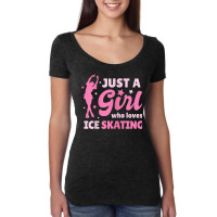 Just A Girl Who Loves Ice Skating Dance Funny Vintage Sports Women's Triblend Scoop T-shirt | Artistshot