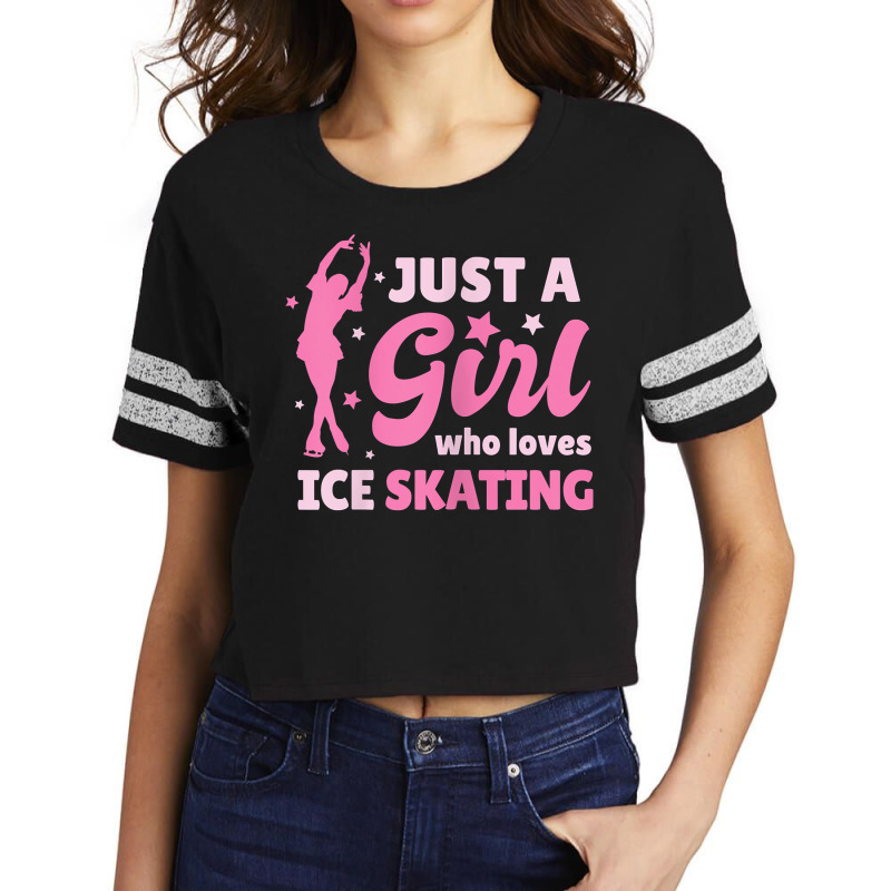 Just A Girl Who Loves Ice Skating Dance Funny Vintage Sports Scorecard Crop Tee by JoolsShamel | Artistshot