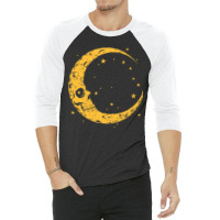 Spooky Skull Moon, Spooky Skull Moon Art, Spooky Skull Moon Painting,  3/4 Sleeve Shirt | Artistshot