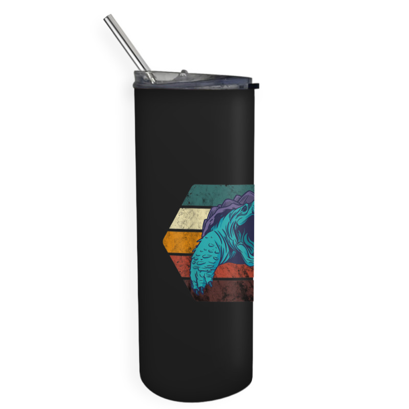 Snapping Turtle Retro Reptile Lover Sea Animal Snap Turtle Skinny Tumbler | Artistshot