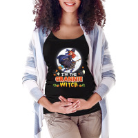 I'm The Grannie Witch Halloween Flying Broom Moon Ghost Maternity Scoop Neck T-shirt | Artistshot