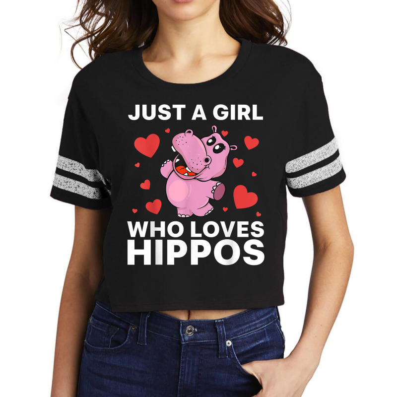 Cool Hippo Art For Women Girls Hippopotamus Safari Zoologist T Shirt Scorecard Crop Tee by cm-arts | Artistshot