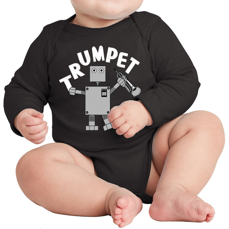 Trumpet Robot, Trumpet Robot Art, Trumpet Robot Vintage, Trumpet Robot Long Sleeve Baby Bodysuit by cm-arts | Artistshot