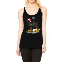 Funny Black And Tan Coonhound Dog Christmas Lights Santa Racerback Tank | Artistshot