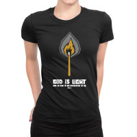 God Is Light, God Is Light Art, God Is Light Painting, God Is Light Vi Ladies Fitted T-shirt | Artistshot