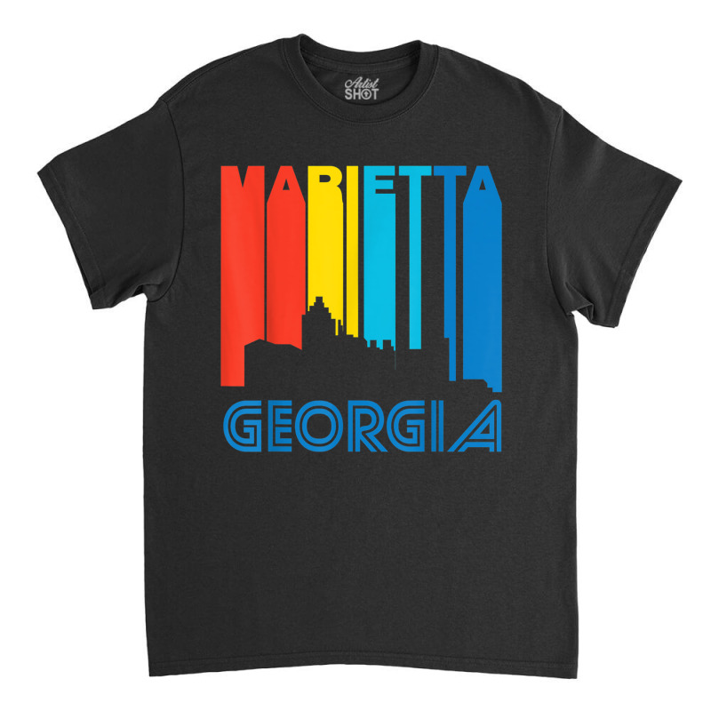 Retro 1970's Style Marietta Georgia Skyline T Shirt Classic T-shirt | Artistshot