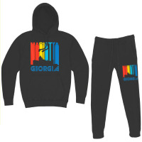 Retro 1970's Style Marietta Georgia Skyline T Shirt Hoodie & Jogger Set | Artistshot