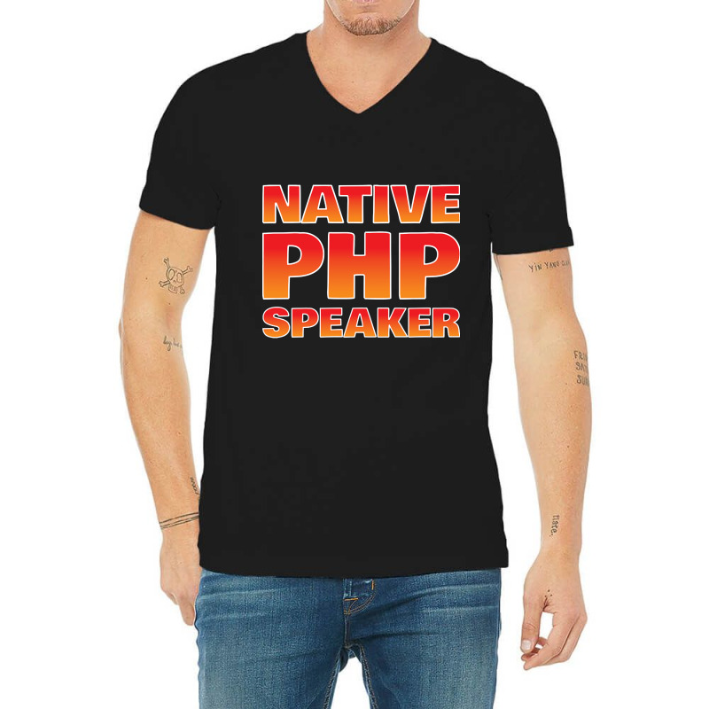 Native Php Speaker, Native Php Speaker Art, Native Php Speaker Vintage V-Neck Tee by cm-arts | Artistshot