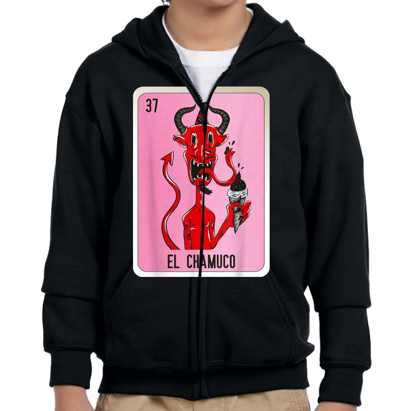 El Chamuco Mexican Slang Lottery Bingo Cards T Shirt Youth Zipper Hoodie by cm-arts | Artistshot