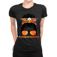 Cardiology Nurse Life Messy Bun Nurse Halloween Pumpkin Ladies Fitted T-shirt | Artistshot