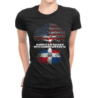 American Raised With Dominican Roots Republic T Shirt Ladies Fitted T-shirt | Artistshot