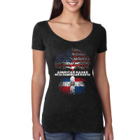 American Raised With Dominican Roots Republic T Shirt Women's Triblend Scoop T-shirt | Artistshot