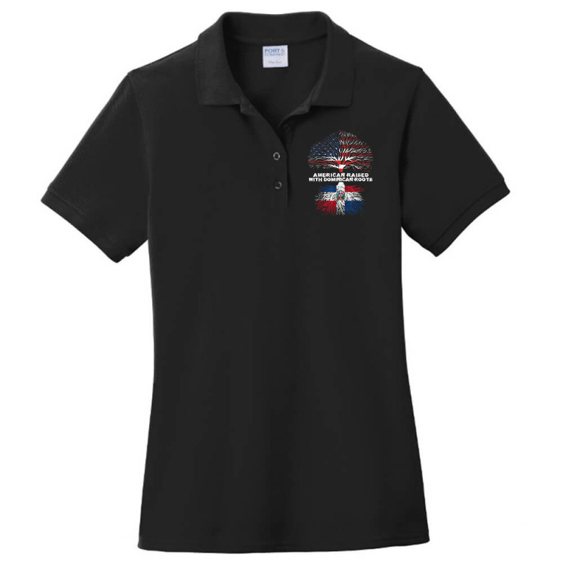 American Raised With Dominican Roots Republic T Shirt Ladies Polo Shirt by cm-arts | Artistshot