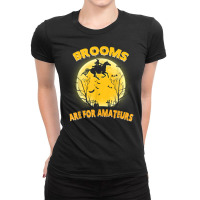 Brooms Are For Amateurs Shirt Witch Riding Horse Halloween Ladies Fitted T-shirt | Artistshot