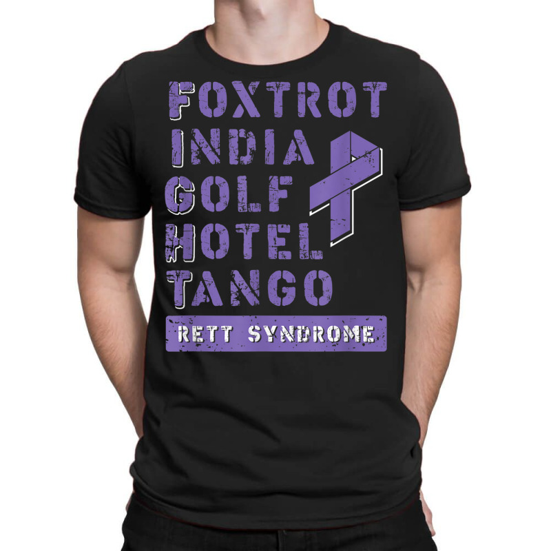 Fight Rett Syndrome   Phonetic Alphabet Purple Ribbon T-shirt | Artistshot