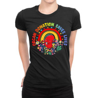 Organ Donation Saves Lives Rainbow Transplant Awareness Ladies Fitted T-shirt | Artistshot