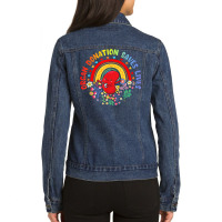 Organ Donation Saves Lives Rainbow Transplant Awareness Ladies Denim Jacket | Artistshot