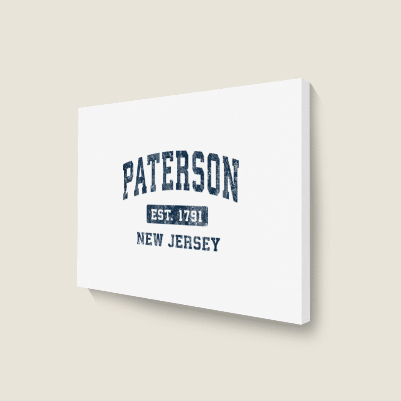 Paterson New Jersey Nj Vintage Athletic Sports Design Tank Top Landscape Canvas Print | Artistshot