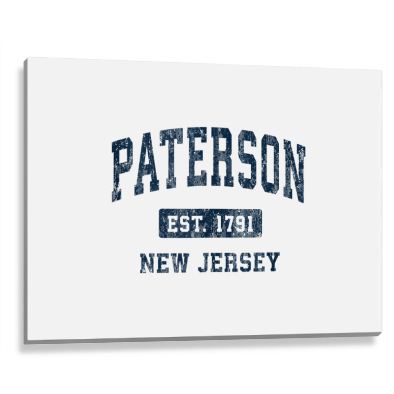 Paterson New Jersey Nj Vintage Athletic Sports Design Tank Top Metal Print Horizontal | Artistshot