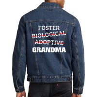 Biological Adoptive Foster Grandma Adoption Family Gift Men Denim Jacket | Artistshot