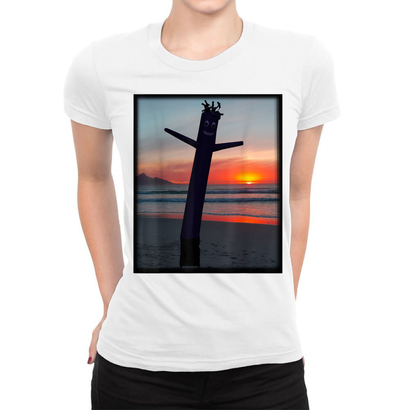 Sunset Wacky Waving Inflatable Tube Man Air Dancer Ladies Fitted T-Shirt by cm-arts | Artistshot