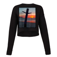 Sunset Wacky Waving Inflatable Tube Man Air Dancer Cropped Sweater | Artistshot