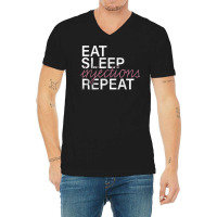 Vintage Eat Sleep Injections Repeat Med Spa Nurse Injector T Shirt V-neck Tee | Artistshot