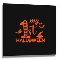 Kids Funny My First Halloween Matching Family Halloween Costume Metal Print Square | Artistshot