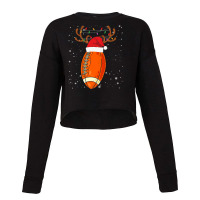 Football Funny Football Reindeer Santa Hat Christmas Holiday 142 Cropped Sweater | Artistshot