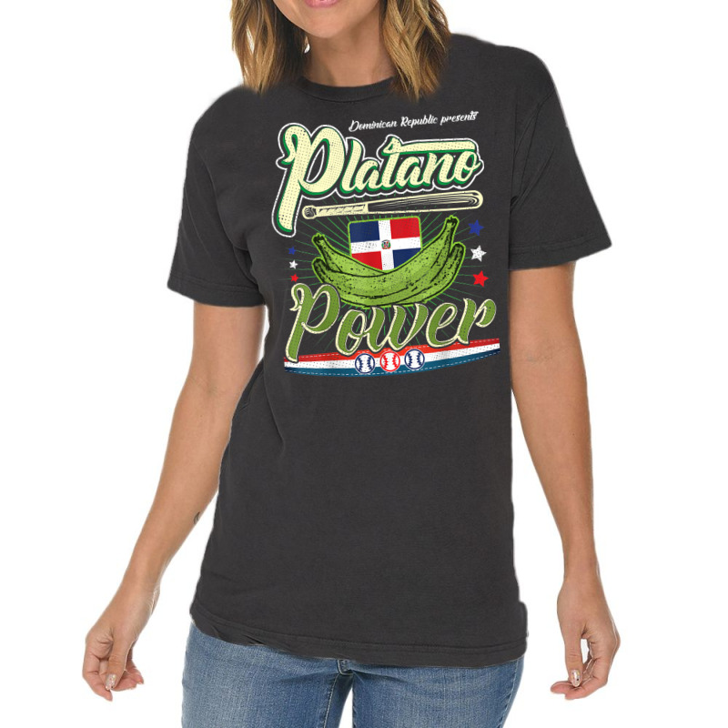 Dominican Republic Platano Power Baseball Dr Flag T Shirt Vintage T-shirt | Artistshot