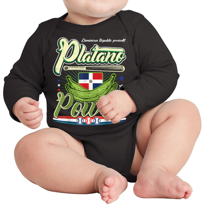 Dominican Republic Platano Power Baseball Dr Flag T Shirt Long Sleeve Baby Bodysuit | Artistshot