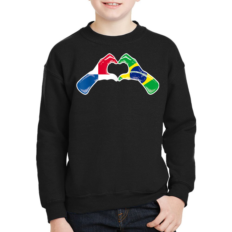 Brazil Panama Flag Brazilian Panamanian Heart T Shirt Youth Sweatshirt by cm-arts | Artistshot