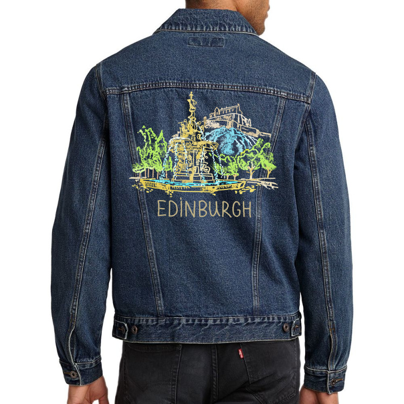 Edinburgh City Scotland Uk Souvenir Gift For Men Women Sweatshirt Men Denim Jacket | Artistshot