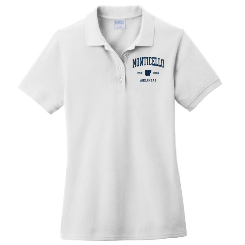 Monticello Arkansas Ar Vintage Athletic Navy Sports Design T Shirt Ladies Polo Shirt by cm-arts | Artistshot