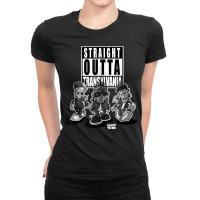 Straight Outta Transylvania Funny Urban Cartoon Vampires T Shirt Ladies Fitted T-shirt | Artistshot