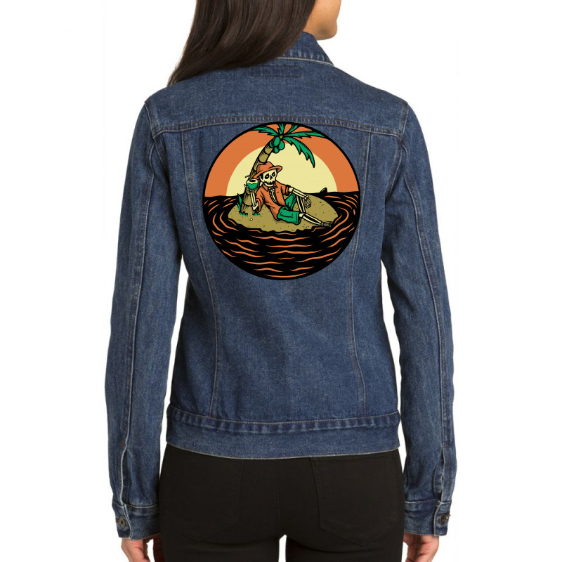 Stranded In Heaven Ladies Denim Jacket by Quilimo | Artistshot