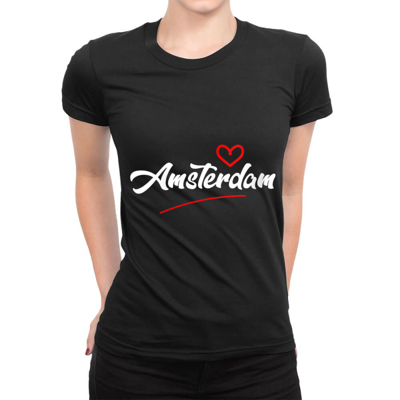 Womens Amsterdam Love V Neck T Shirt Ladies Fitted T-Shirt by cm-arts | Artistshot