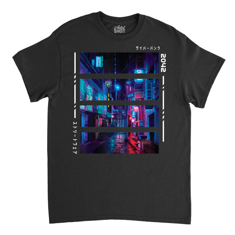 Japanese Cyberpunk Futuristic Streetwear Synthwave Aesthetic Classic T-shirt by Bewitch | Artistshot