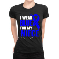 I Wear Blue For My Niece Osteogenesis Awareness Feather T Shirt Ladies Fitted T-shirt | Artistshot