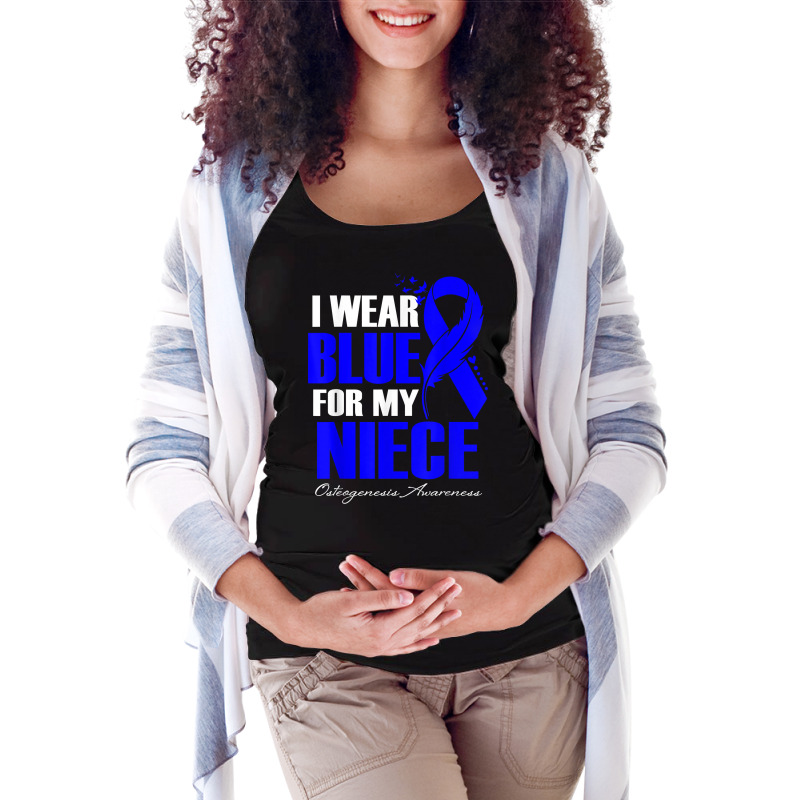 I Wear Blue For My Niece Osteogenesis Awareness Feather T Shirt Maternity Scoop Neck T-shirt by cm-arts | Artistshot