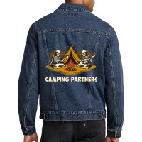 Camping Partners Skull, Camping Partners Skull Art, Camping Partners S Men Denim Jacket | Artistshot